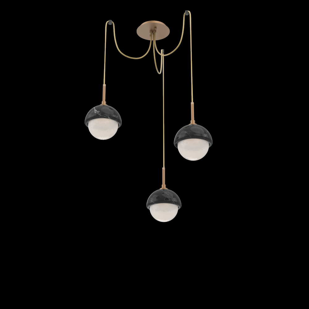 Cabochon Round 3pc Swag Multi-Pendant