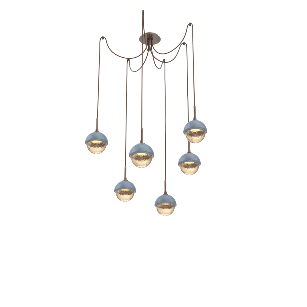 Cabochon Round 6pc Swag Multi-Pendant