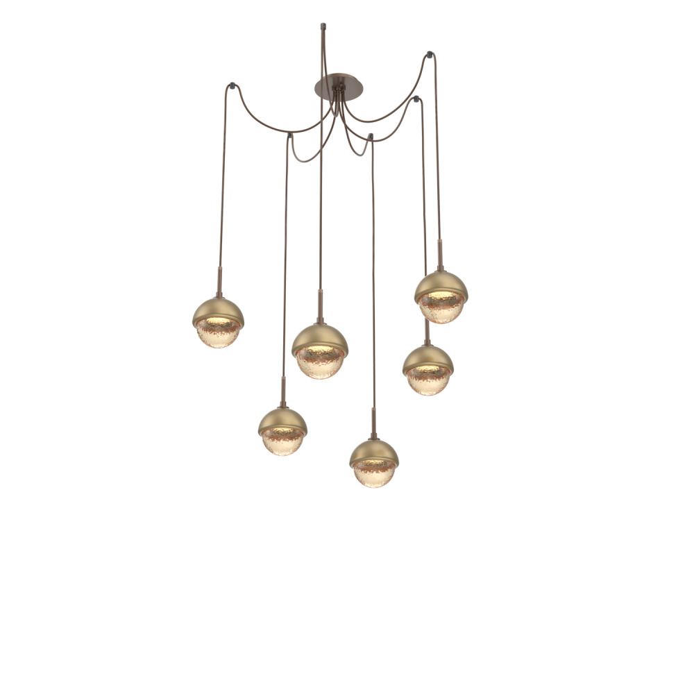 Cabochon Round 6pc Swag Multi-Pendant