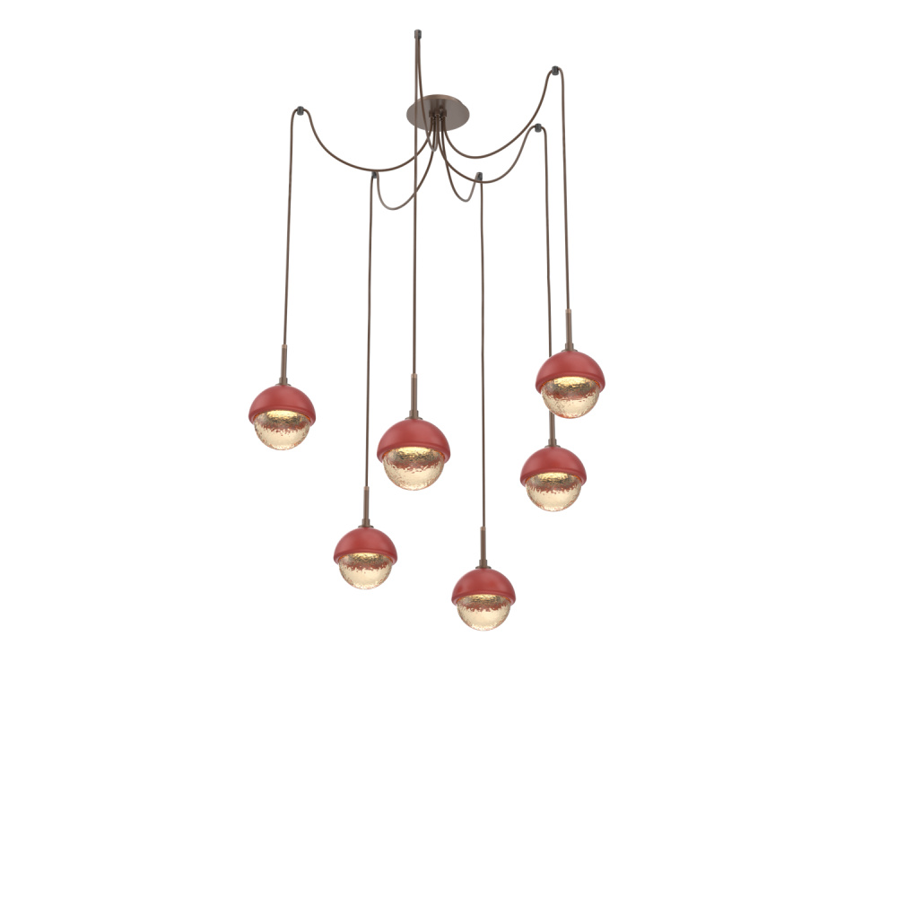 Cabochon Round 6pc Swag Multi-Pendant