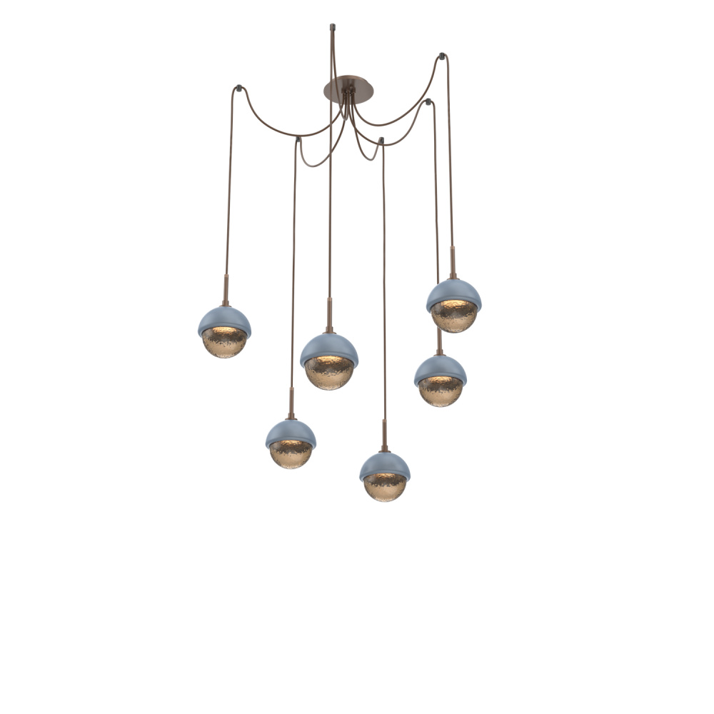 Cabochon Round 6pc Swag Multi-Pendant