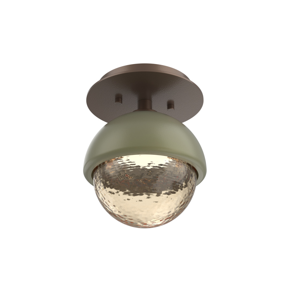 Cabochon Flush Mount Wall Sconce Burnished Bronze
