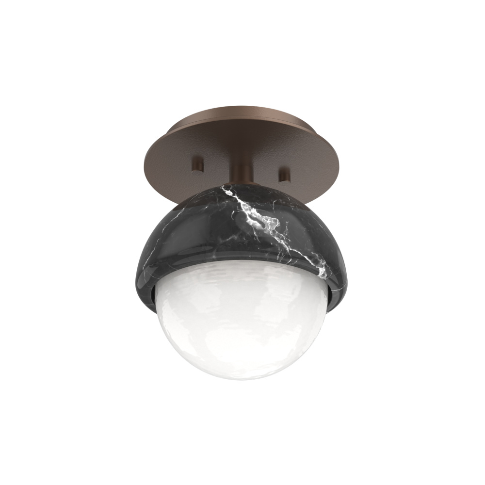 Cabochon Flush Mount Wall Sconce Burnished Bronze