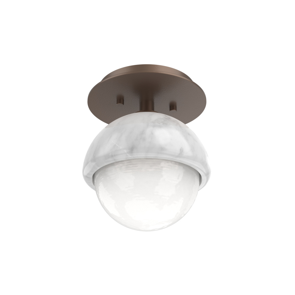 Cabochon Flush Mount Wall Sconce Burnished Bronze