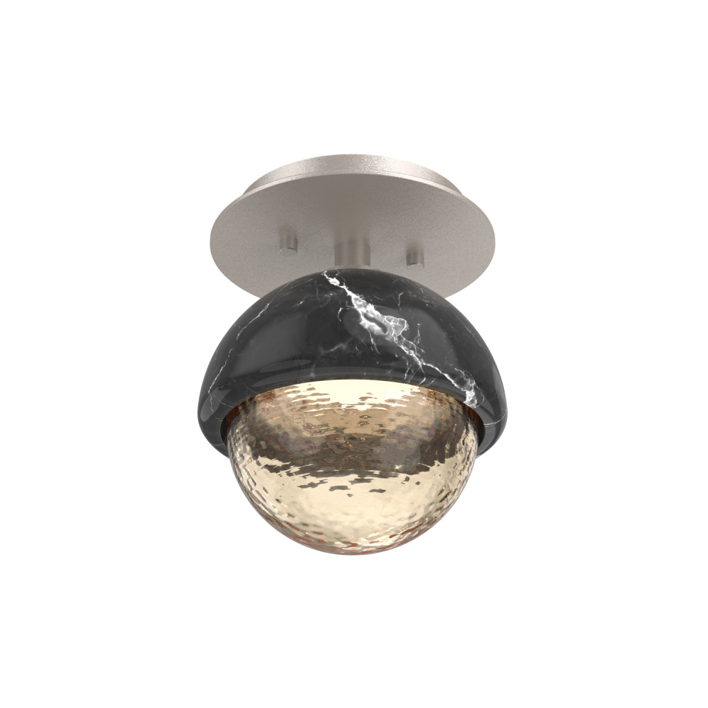 Cabochon Flush Mount Wall Sconce Beige Silver