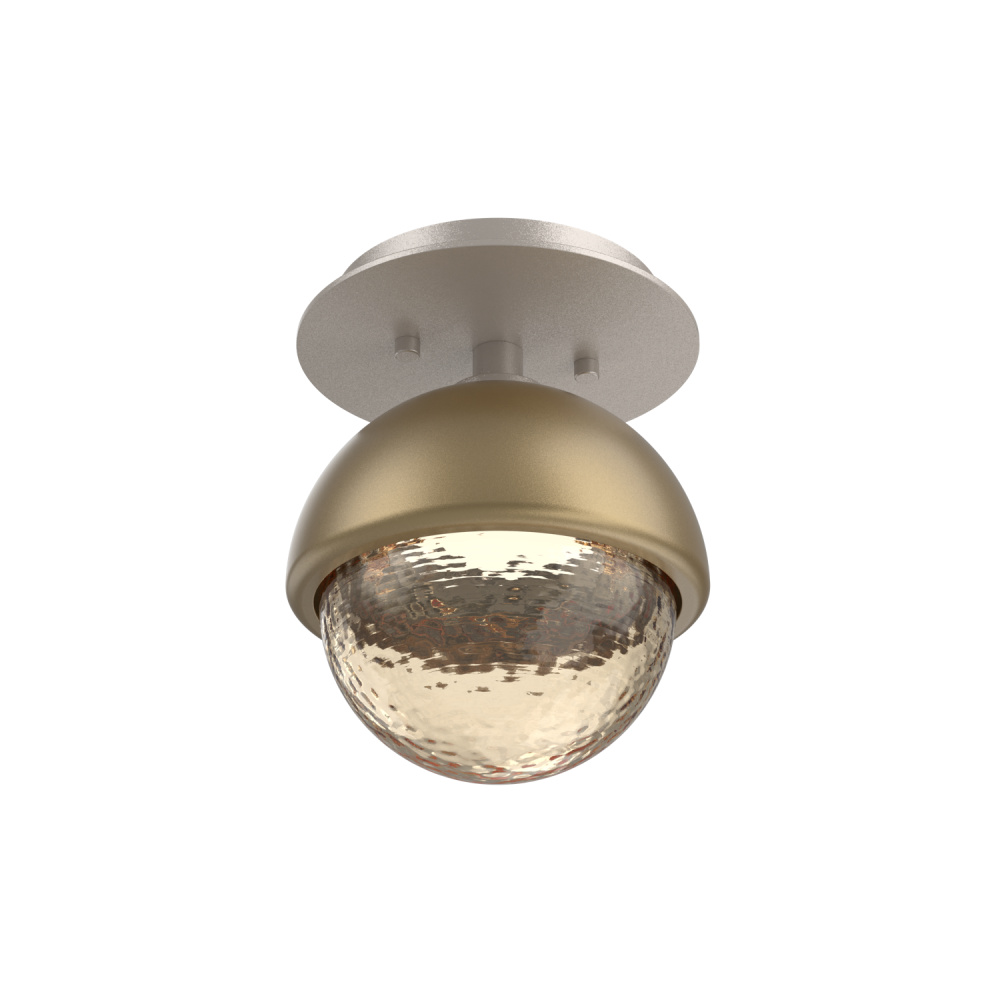 Cabochon Flush Mount Wall Sconce Beige Silver