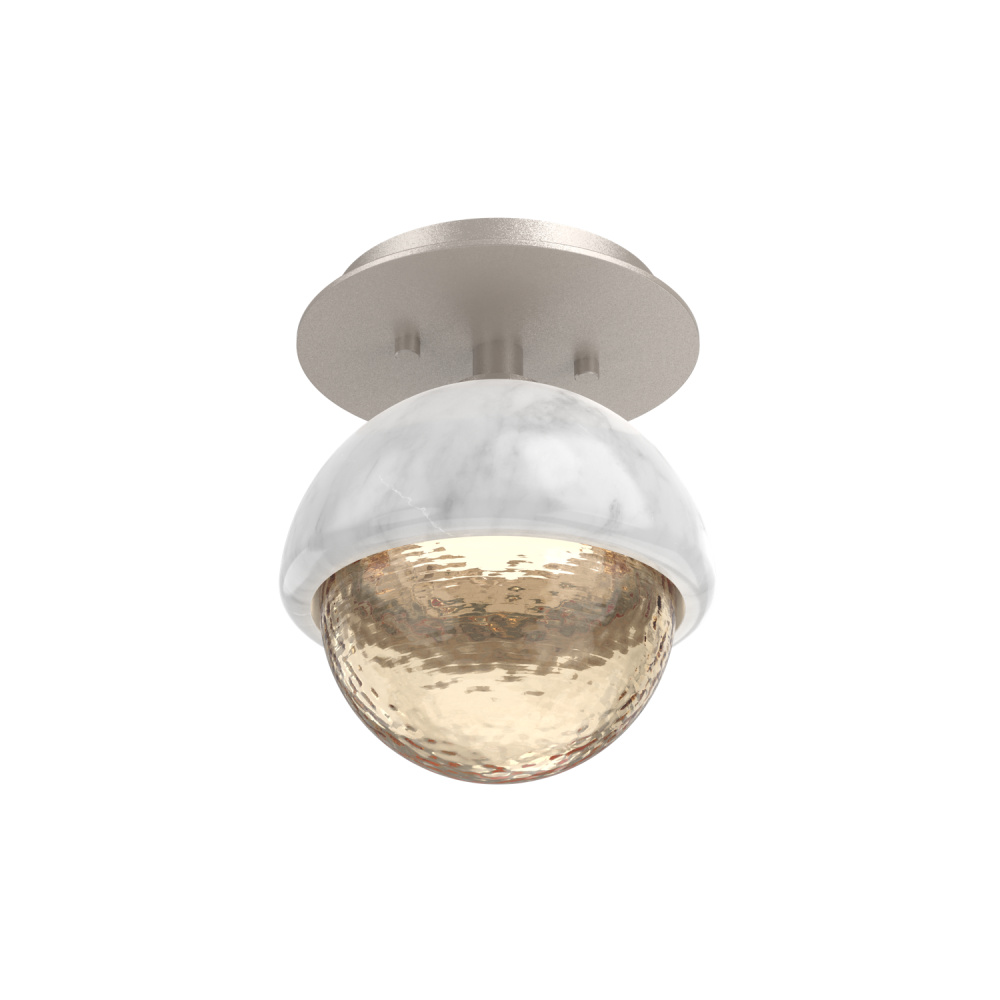 Cabochon Flush Mount Wall Sconce Beige Silver