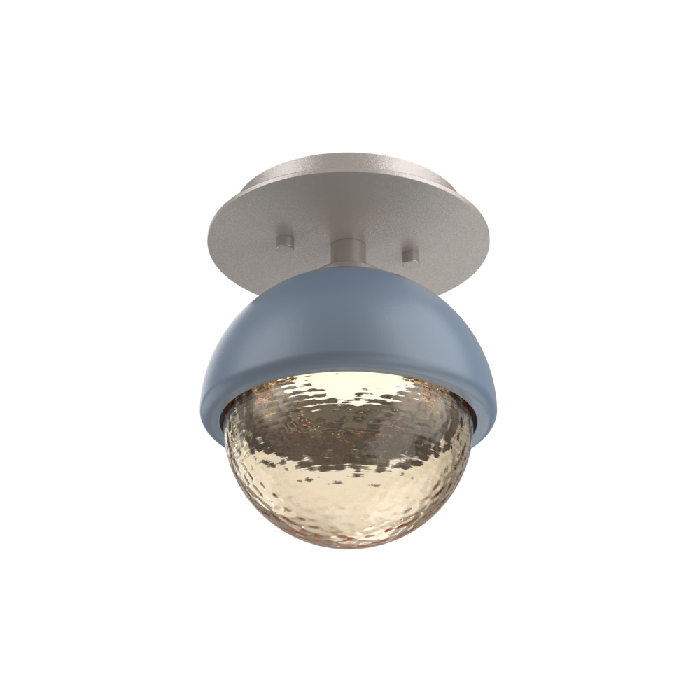 Cabochon Flush Mount Wall Sconce Beige Silver