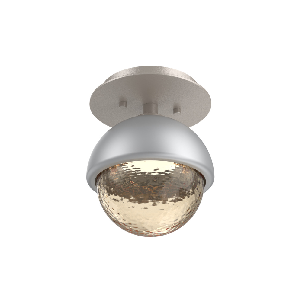 Cabochon Flush Mount Wall Sconce Beige Silver