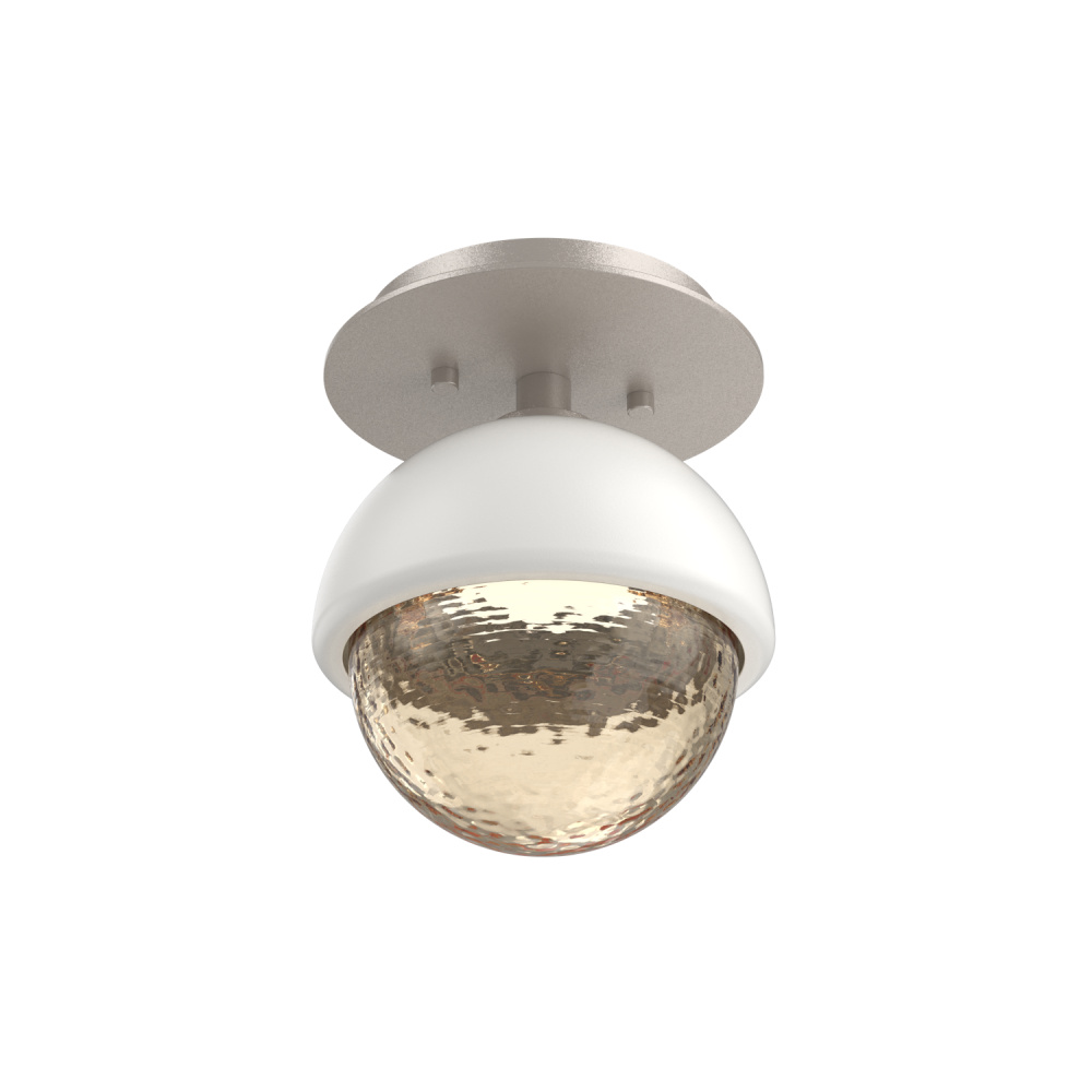 Cabochon Flush Mount Wall Sconce Beige Silver