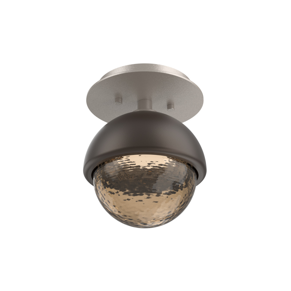 Cabochon Flush Mount Wall Sconce Beige Silver