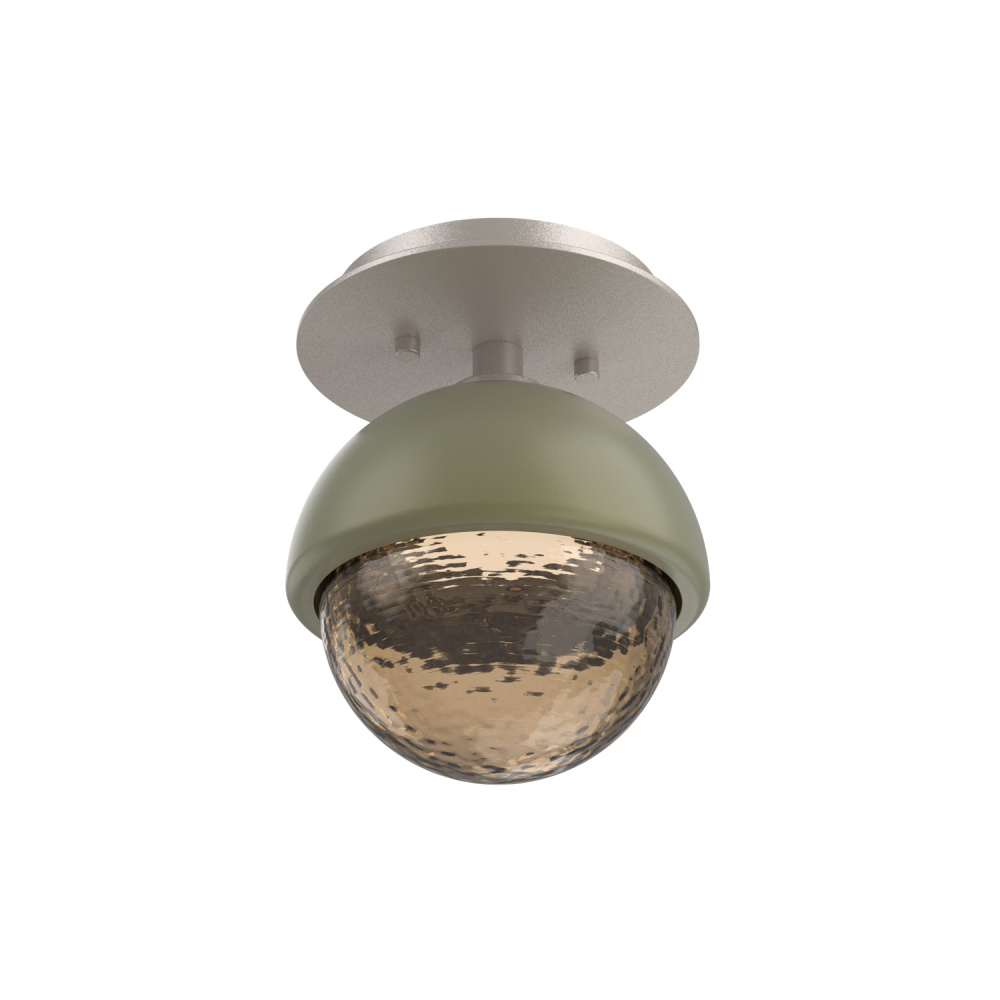 Cabochon Flush Mount Wall Sconce Beige Silver