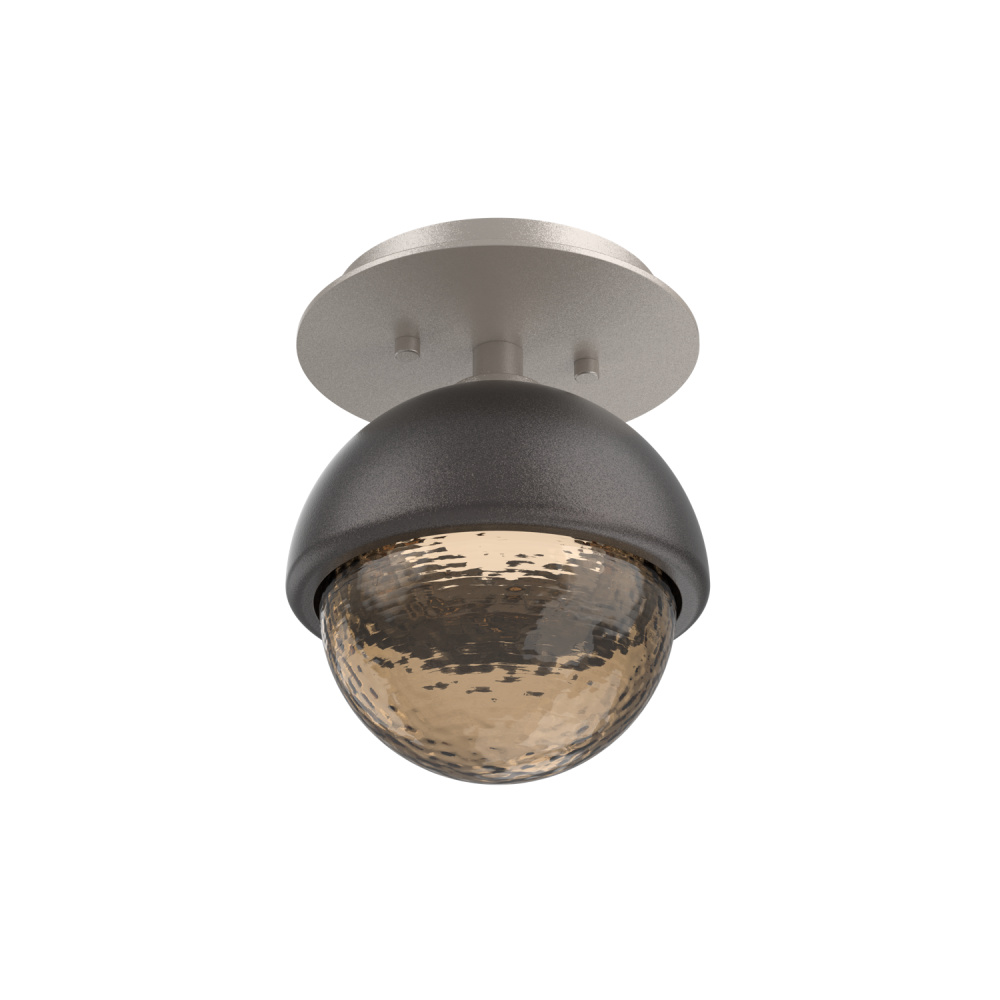 Cabochon Flush Mount Wall Sconce Beige Silver