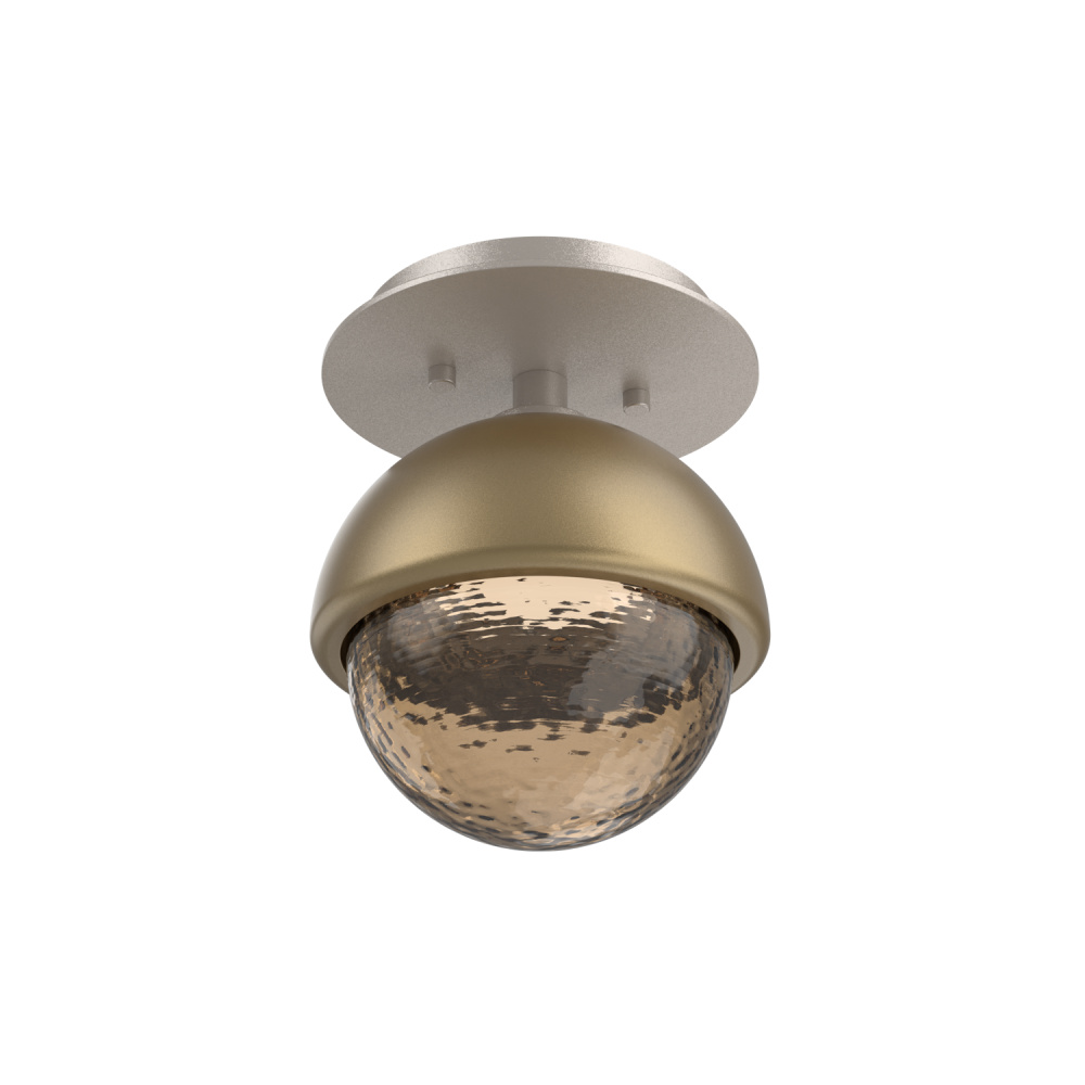 Cabochon Flush Mount Wall Sconce Beige Silver