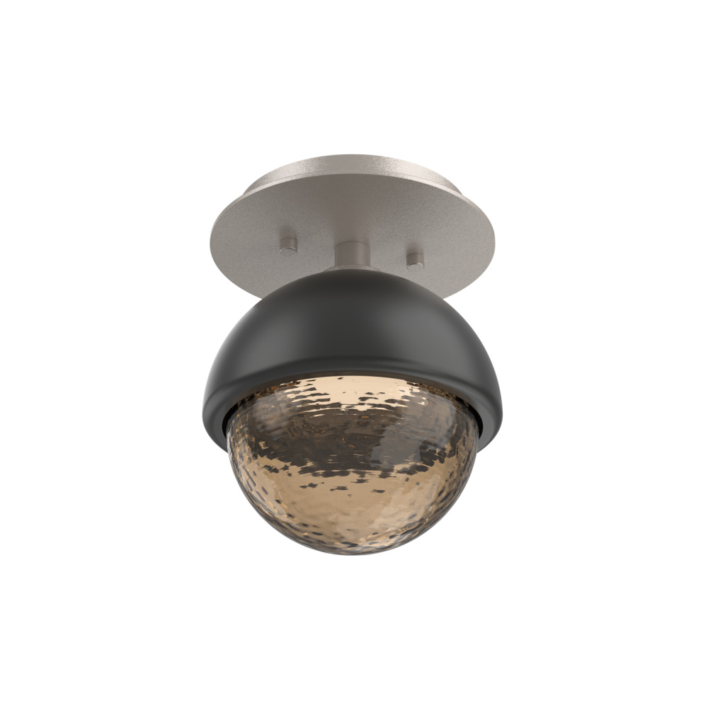 Cabochon Flush Mount Wall Sconce Beige Silver