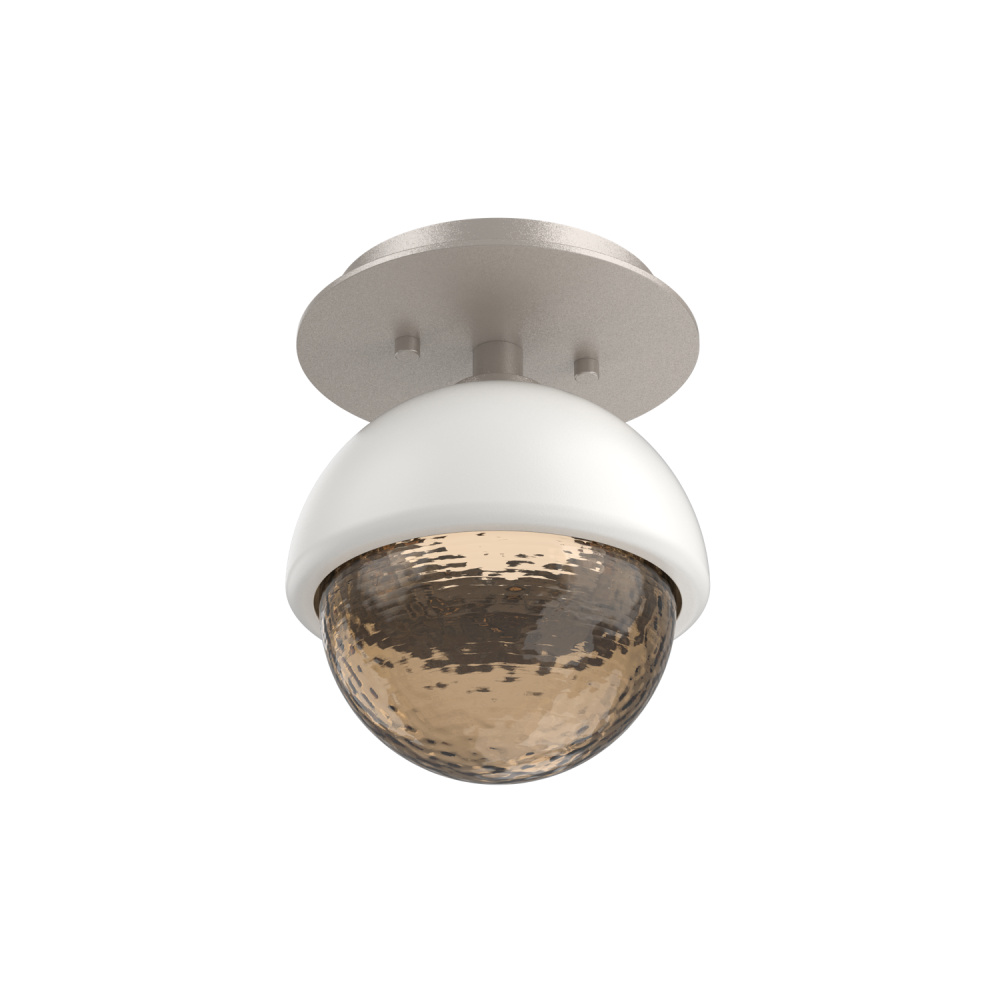 Cabochon Flush Mount Wall Sconce Beige Silver