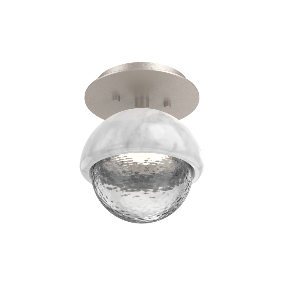 Cabochon Flush Mount Wall Sconce Beige Silver