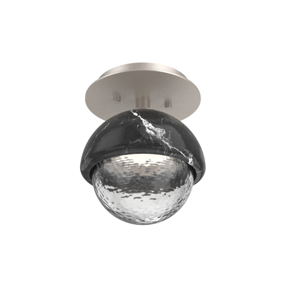Cabochon Flush Mount Wall Sconce Beige Silver