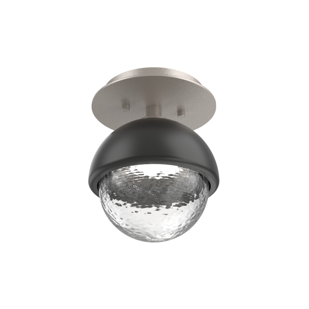 Cabochon Flush Mount Wall Sconce Beige Silver