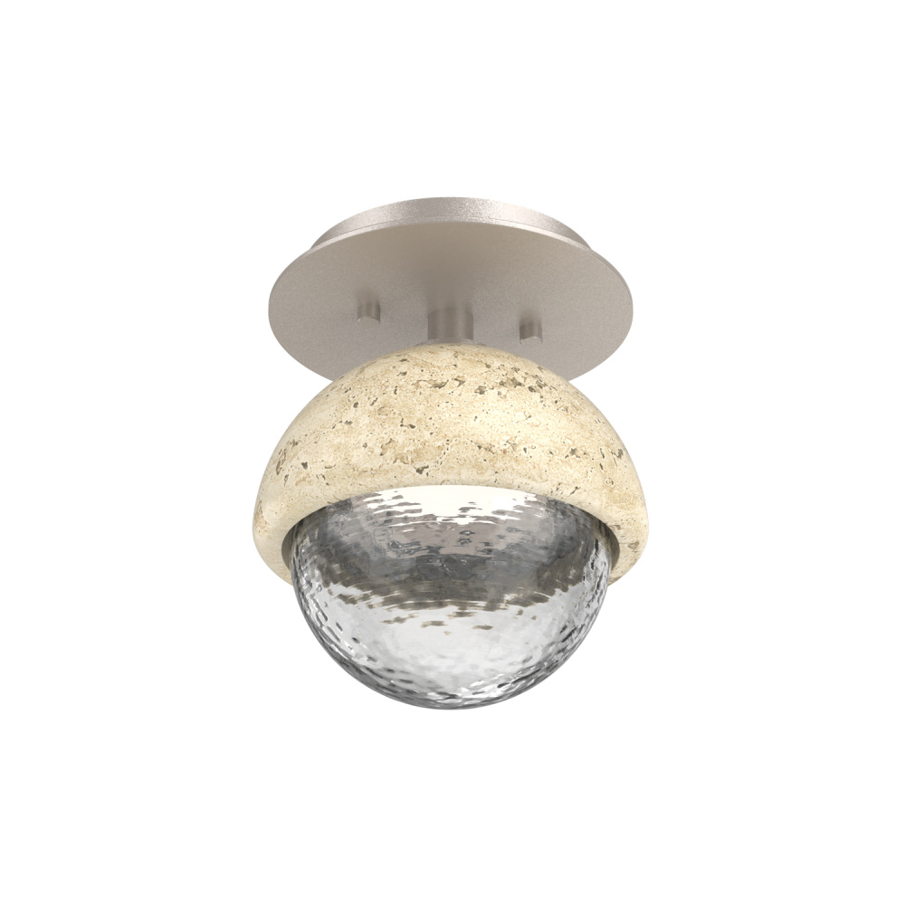 Cabochon Flush Mount Wall Sconce Beige Silver