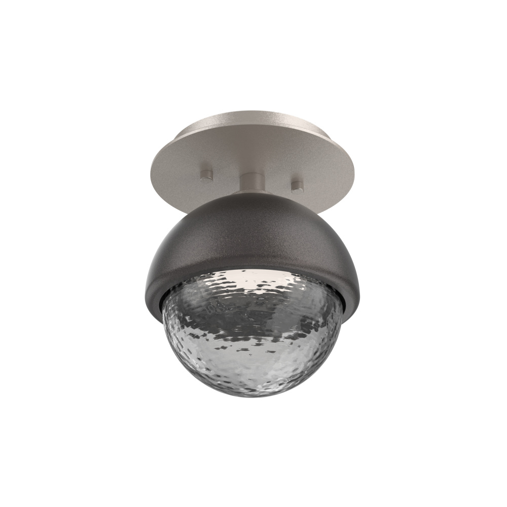 Cabochon Flush Mount Wall Sconce Beige Silver