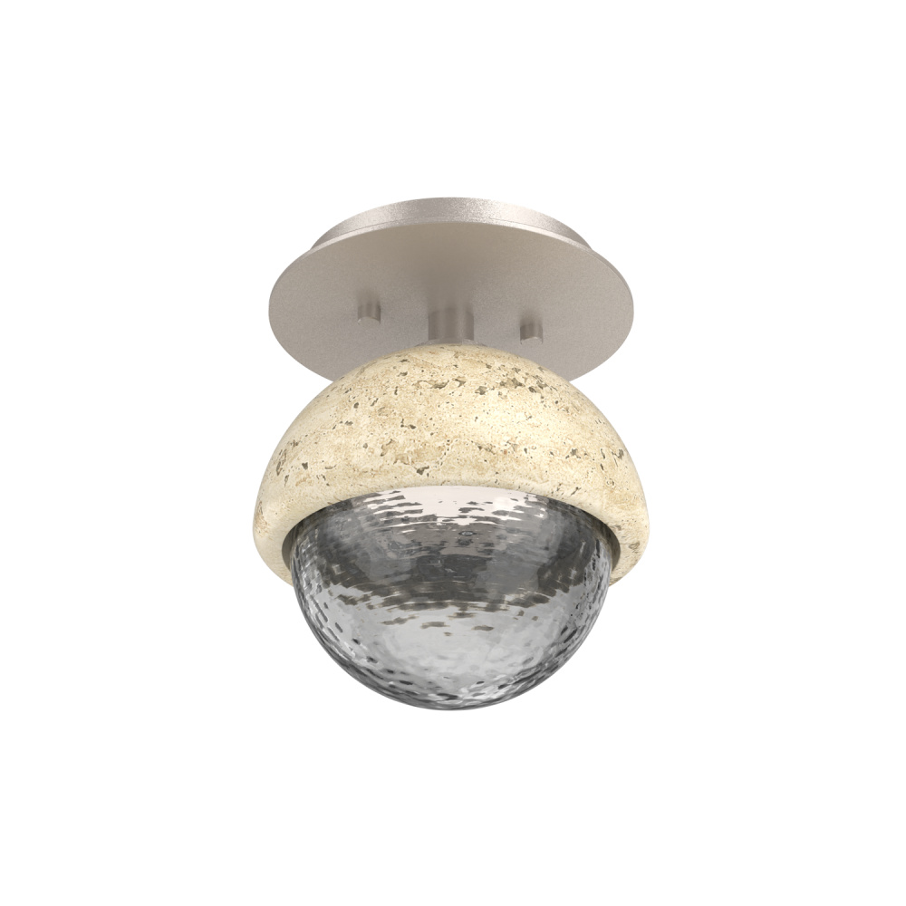 Cabochon Flush Mount Wall Sconce Beige Silver