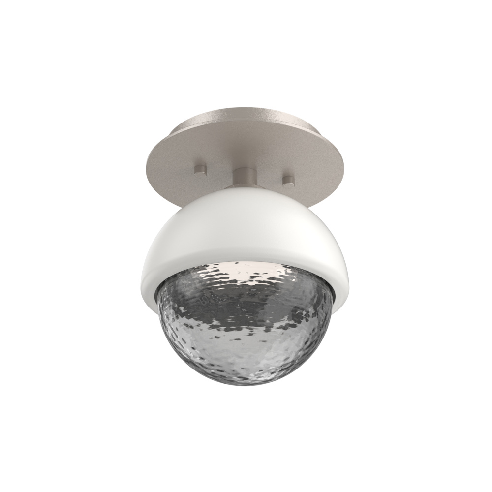 Cabochon Flush Mount Wall Sconce Beige Silver