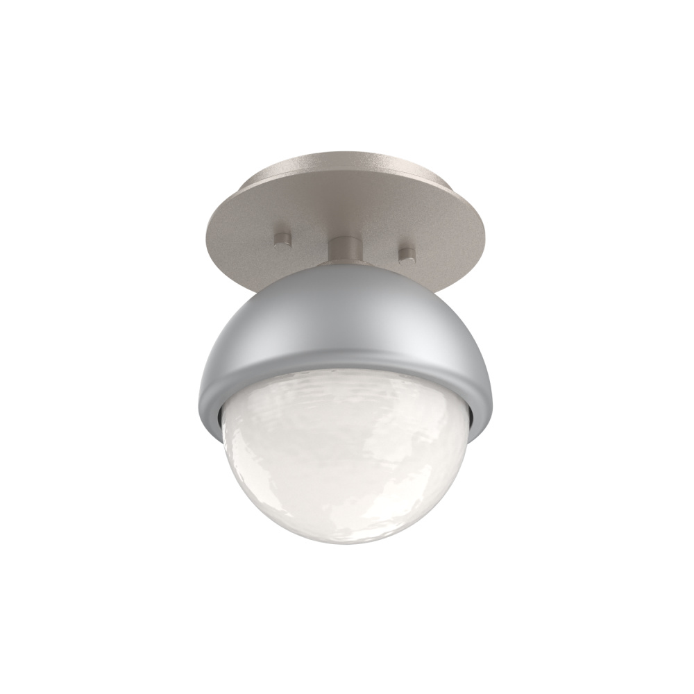 Cabochon Flush Mount Wall Sconce Beige Silver