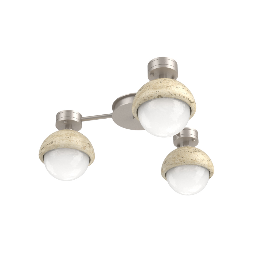 Cabochon Flush Mount Wall Sconce Beige Silver