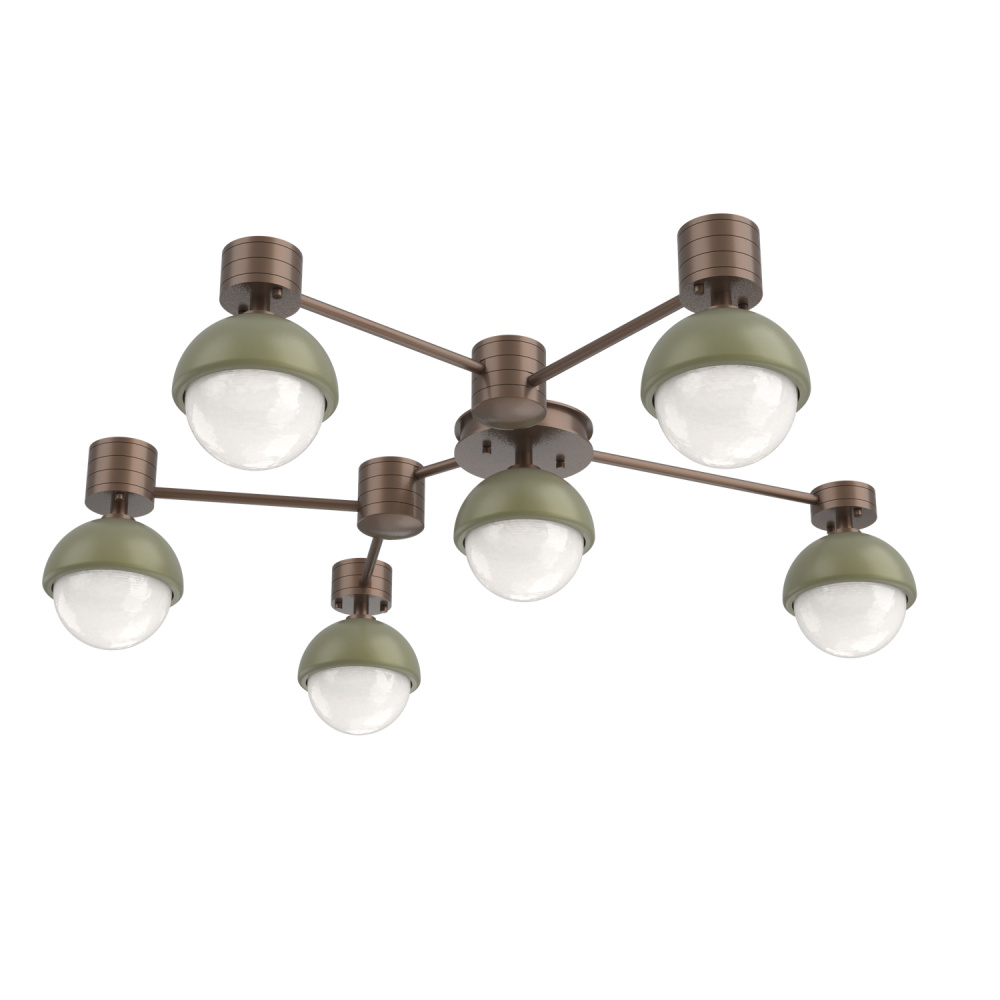 Cabochon Flush Mount Wall Sconce Burnished Bronze