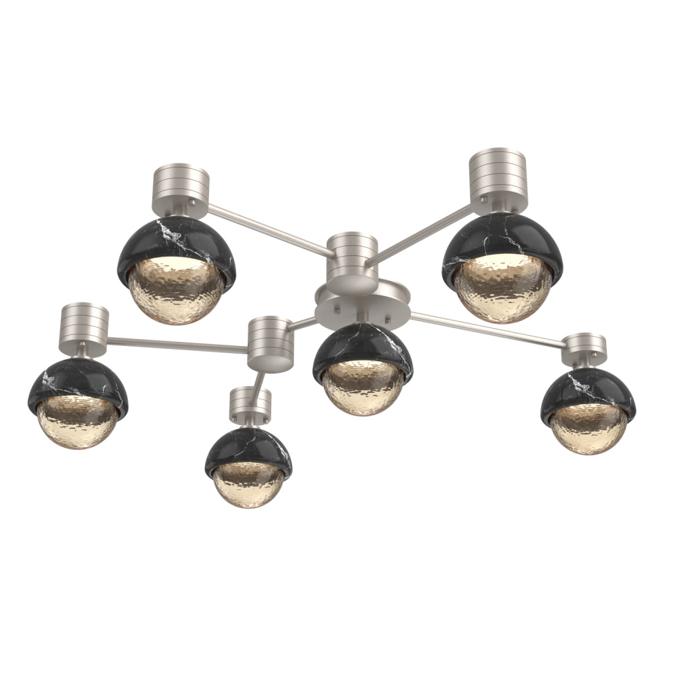 Cabochon Flush Mount Wall Sconce Beige Silver