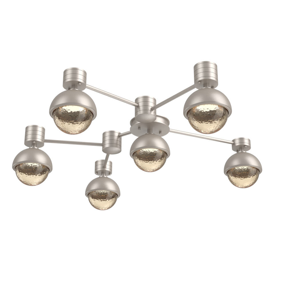 Cabochon Flush Mount Wall Sconce Beige Silver