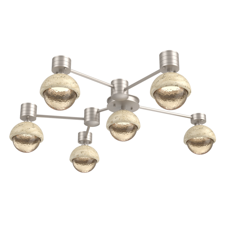 Cabochon Flush Mount Wall Sconce Beige Silver