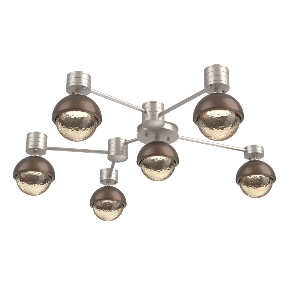 Cabochon Flush Mount Wall Sconce Beige Silver
