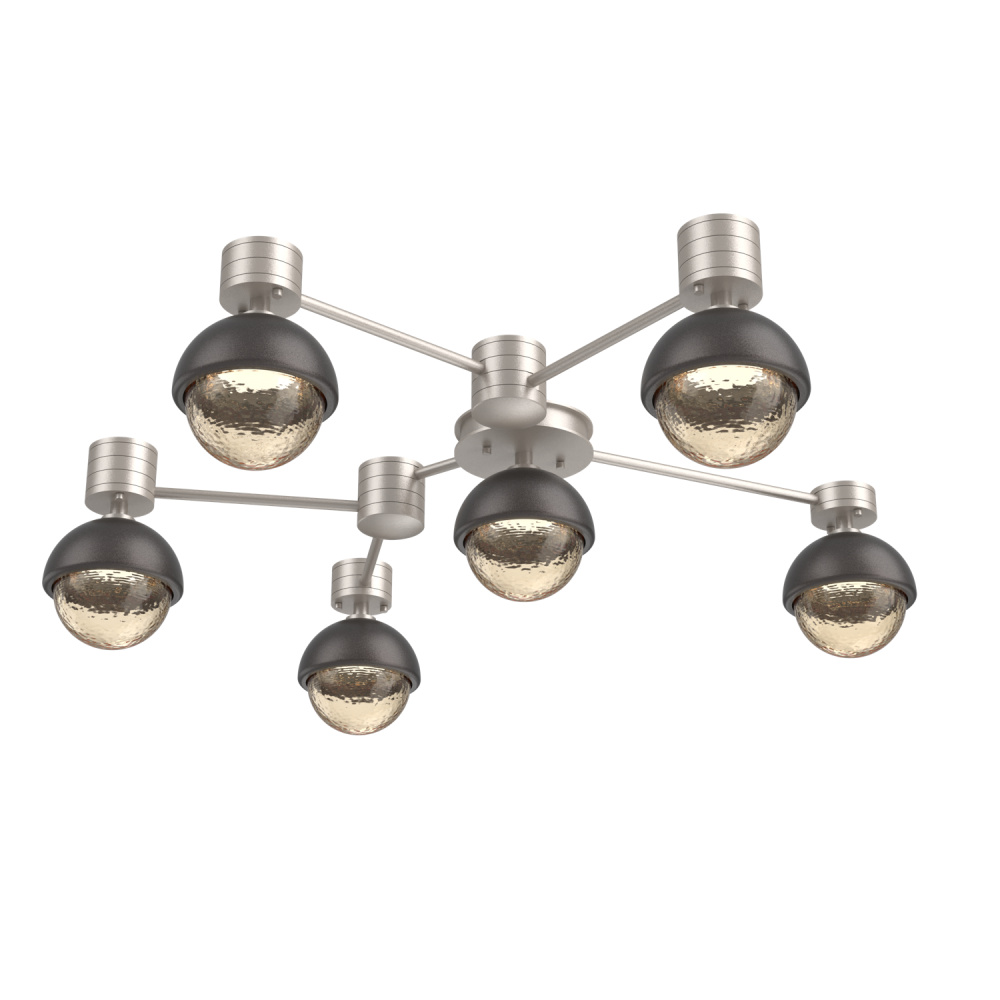 Cabochon Flush Mount Wall Sconce Beige Silver