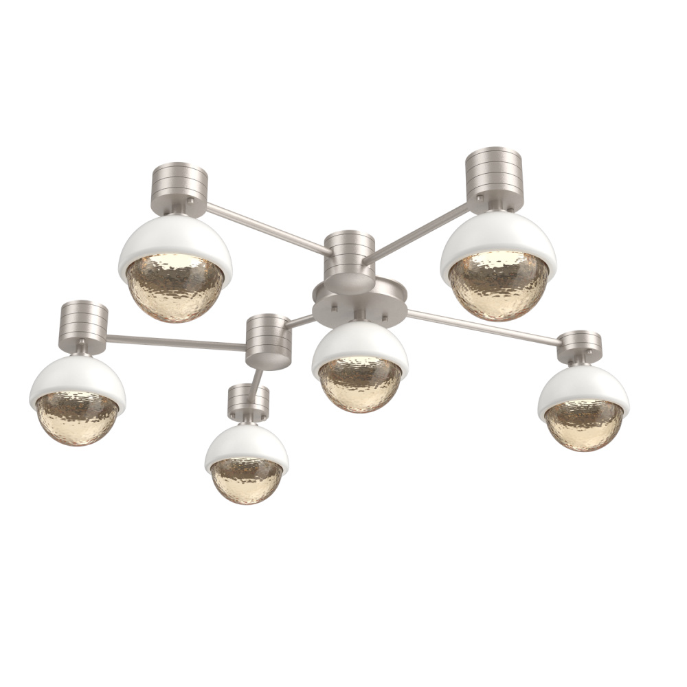 Cabochon Flush Mount Wall Sconce Beige Silver
