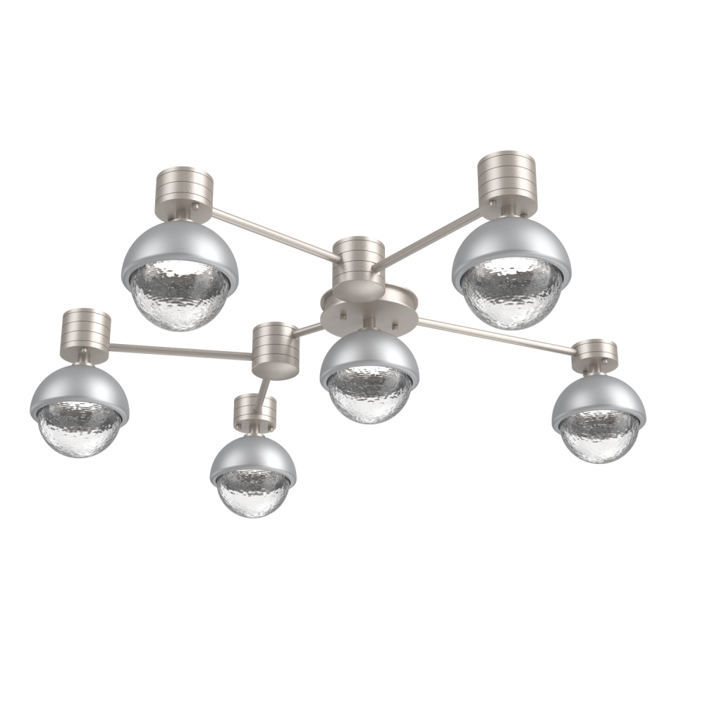 Cabochon Flush Mount Wall Sconce Beige Silver