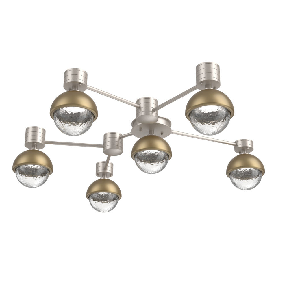 Cabochon Flush Mount Wall Sconce Beige Silver