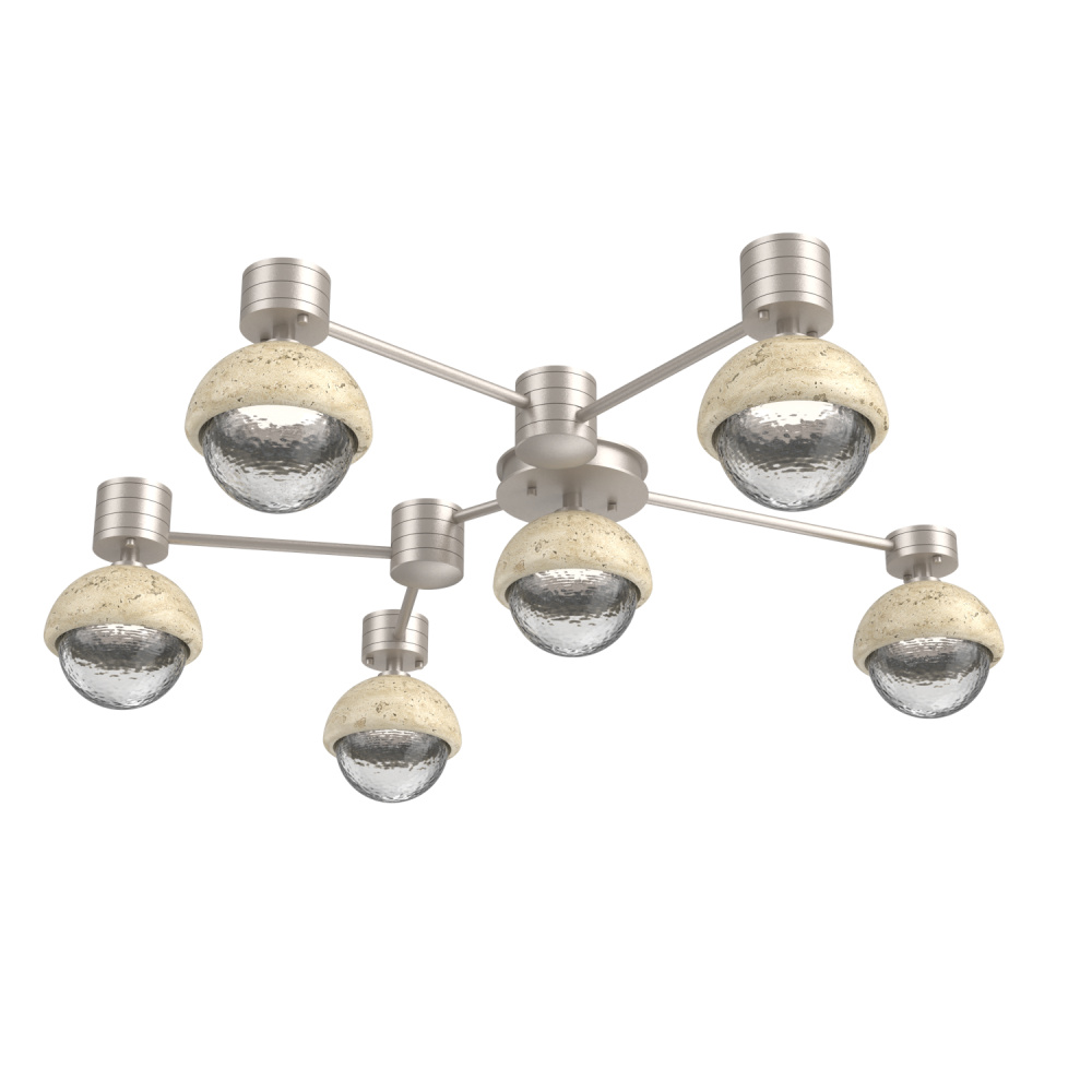 Cabochon Flush Mount Wall Sconce Beige Silver