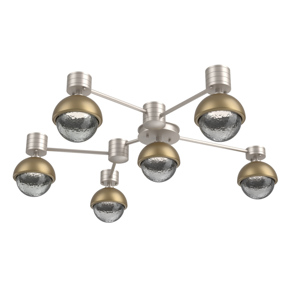 Cabochon Flush Mount Wall Sconce Beige Silver