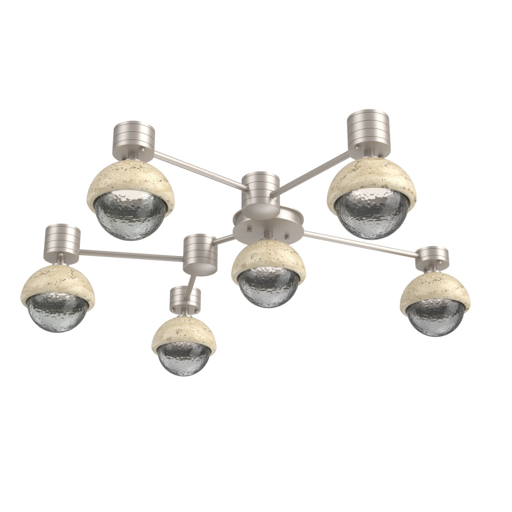 Cabochon Flush Mount Wall Sconce Beige Silver