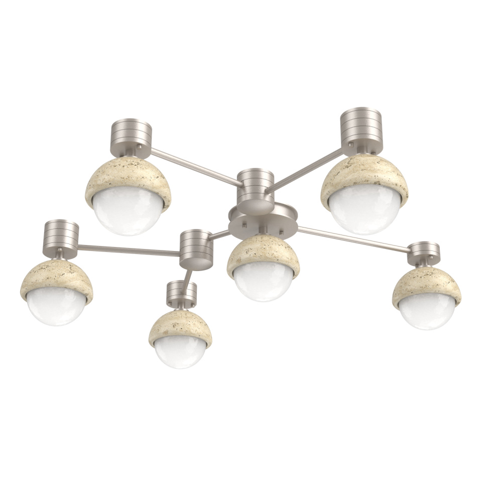 Cabochon Flush Mount Wall Sconce Beige Silver