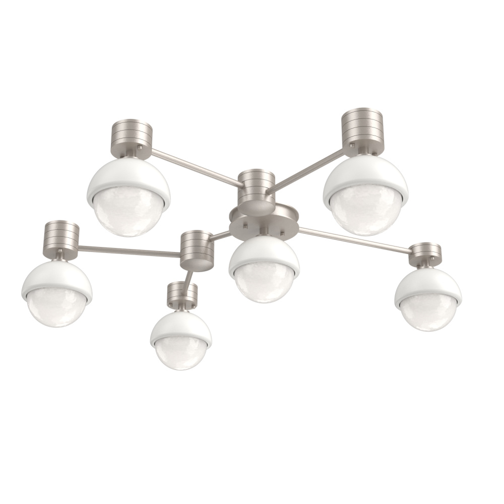 Cabochon Flush Mount Wall Sconce Beige Silver
