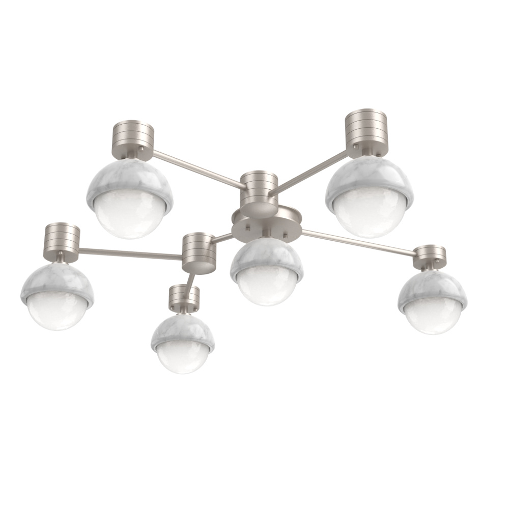 Cabochon Flush Mount Wall Sconce Beige Silver