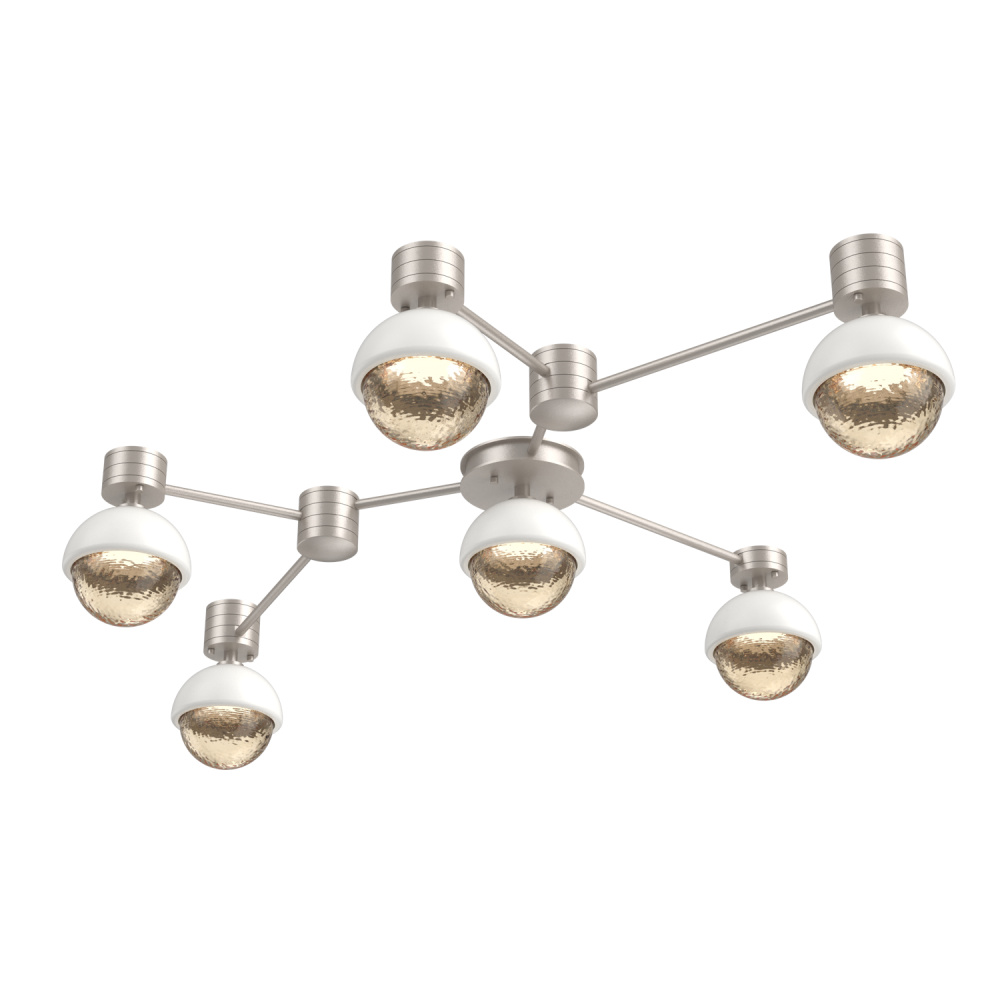 Cabochon Flush Mount Wall Sconce Beige Silver