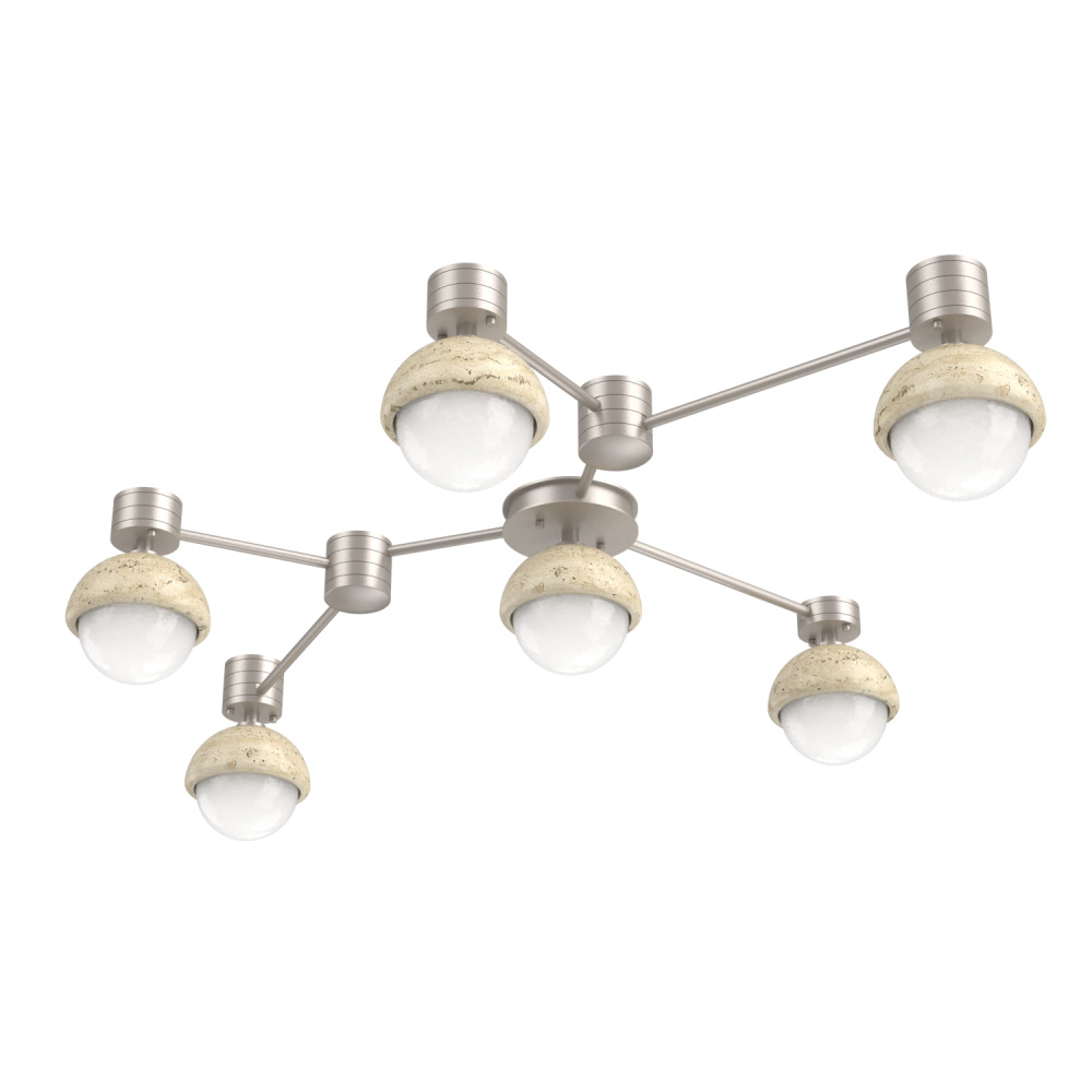 Cabochon Flush Mount Wall Sconce Beige Silver