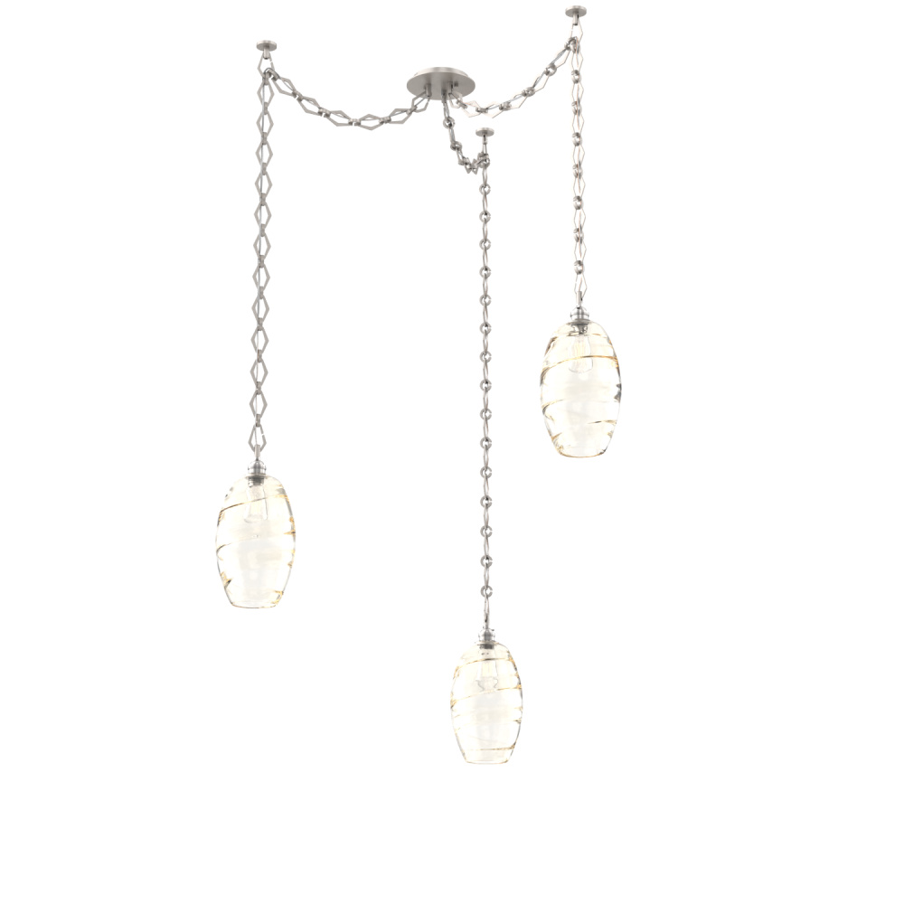 Ellisse Multi Light Pendant Multi Port Canopy Beige Silver