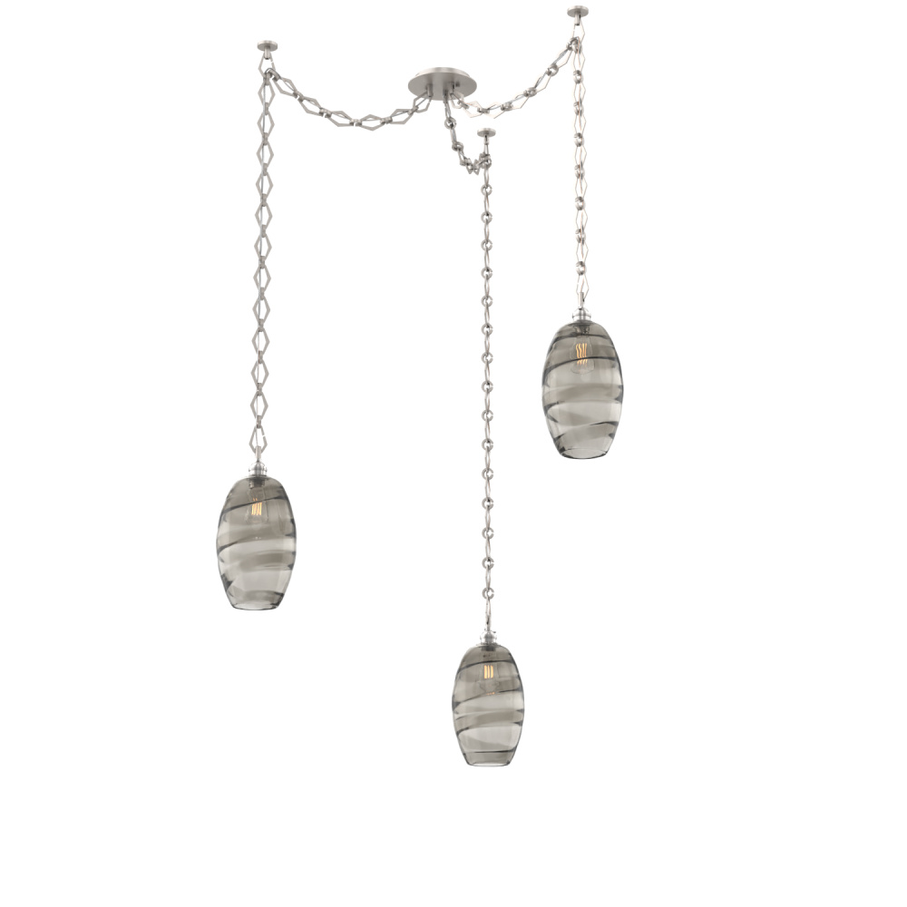 Ellisse Multi Light Pendant Multi Port Canopy Beige Silver