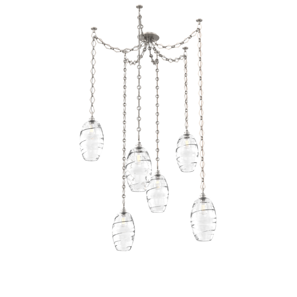 Ellisse Round 6pc Swag Multi-Pendant Chain