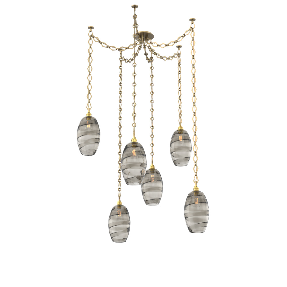 Ellisse Round 6pc Swag Multi-Pendant Chain